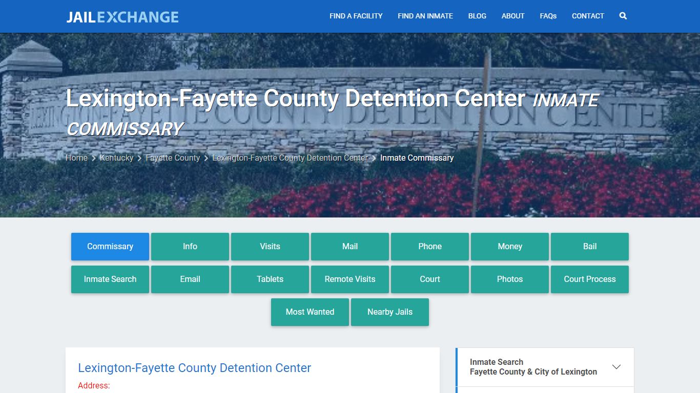 Lexington-Fayette County Detention Center Inmate Commissary - Jail Exchange